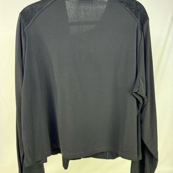 NEW Calvin Klein Vegan Suede Front asymmetrical zip jacket with stretchy back 2X - Picture 2 of 11